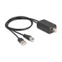 DeLOCK Antena activa omnidireccional DAB+ DVB-T2 con conector F, 5-25 dB, negra