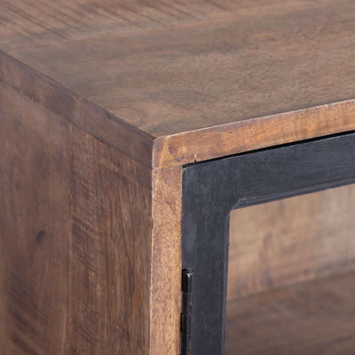 Aparador Negro-Natural Madera de Mango 160 X 35 X 71 cm