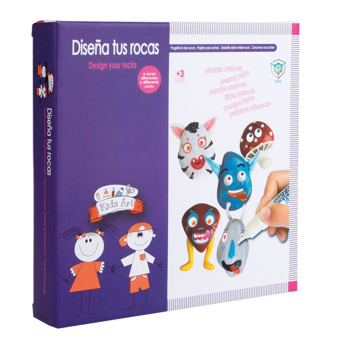Deqube Crea Y Diseña Tus Propias Rocas Kit de Pintura con Rocas, Pegatinas, Pinturas, Masa y Cepillo Deqube Crea Y Diseña Tus Propias Rocas Kit de Pintura con Rocas, Pegatinas, Pinturas, Masa y Cepillo