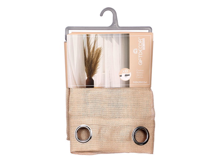 Giftdecor Cortina Beige Relieve 24 cm x 36 cm x 5 cm (Cortina: 140 x 260 cm) (Set de 6)