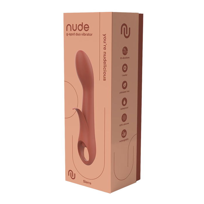 Vibrador Doble Estimulación Nude Marrón