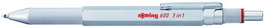 Rotring 2164109 Portaminas 600 MULTI 3 en 1 Plata 0.5 mm con Bolígrafo Azul/Rojo en Caja de Regalo