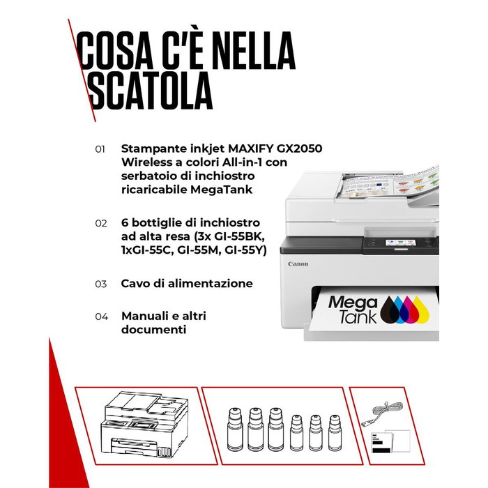 Canon MAXIFY GX2050 Impresora Multifunción Inyección de Tinta 4 en 1 Wi-Fi A4 Canon MAXIFY GX2050 Impresora Multifunción Inyección de Tinta 4 en 1 Wi-Fi A4