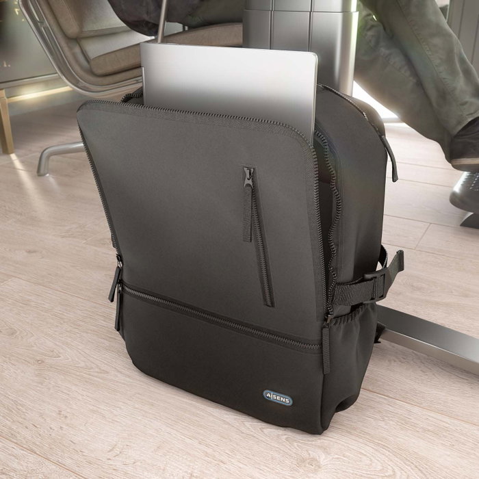 Aisens Mochila Deportiva ASBG-BP086-BK para Portátil de 15,6 Pulgadas, Negra