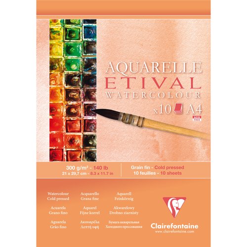 Bloc De Dibujo Clairefontaine Etival Acuarela Encolado Blanco Grano Fino A4 300G 10H (Set de 5) Bloc De Dibujo Clairefontaine Etival Acuarela Encolado Blanco Grano Fino A4 300G 10H (Set de 5)