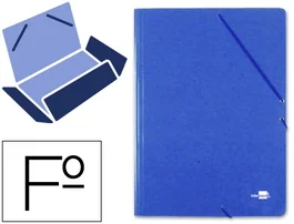 Liderpapel Carpeta Gomas Tres Solapas Cartón Prespán Folio Azul