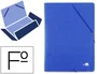 Liderpapel Carpeta Gomas Tres Solapas Cartón Prespán Folio Azul