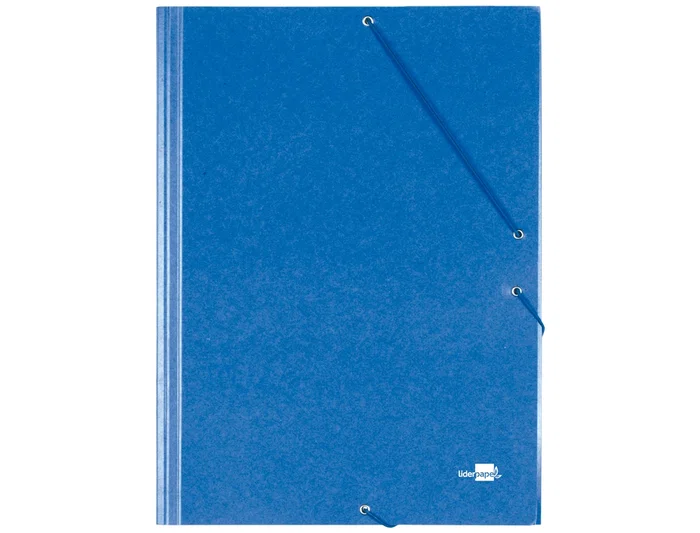Liderpapel Carpeta Gomas Tres Solapas Cartón Prespán Folio Azul