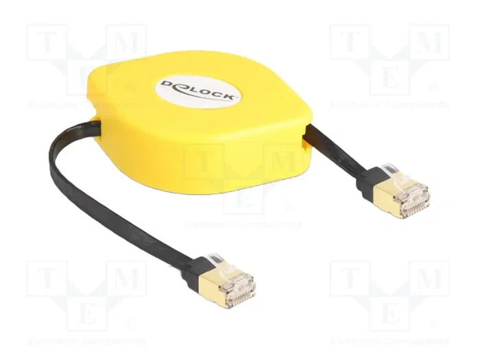 DeLOCK Cable Ethernet Retráctil Cat.6A RJ45 1,5 m Negro/Amarillo DeLOCK Cable Ethernet Retráctil Cat.6A RJ45 1,5 m Negro/Amarillo