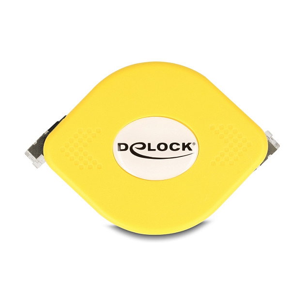 DeLOCK Cable de red retráctil RJ45 Cat.6A U/FTP 1,5 m Negro/Amarillo