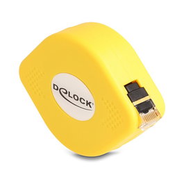 DeLOCK Cable de red retráctil RJ45 Cat.6A U/FTP 1,5 m Negro/Amarillo