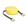 DeLOCK Cable de red retráctil RJ45 Cat.6A U/FTP 1,5 m Negro/Amarillo