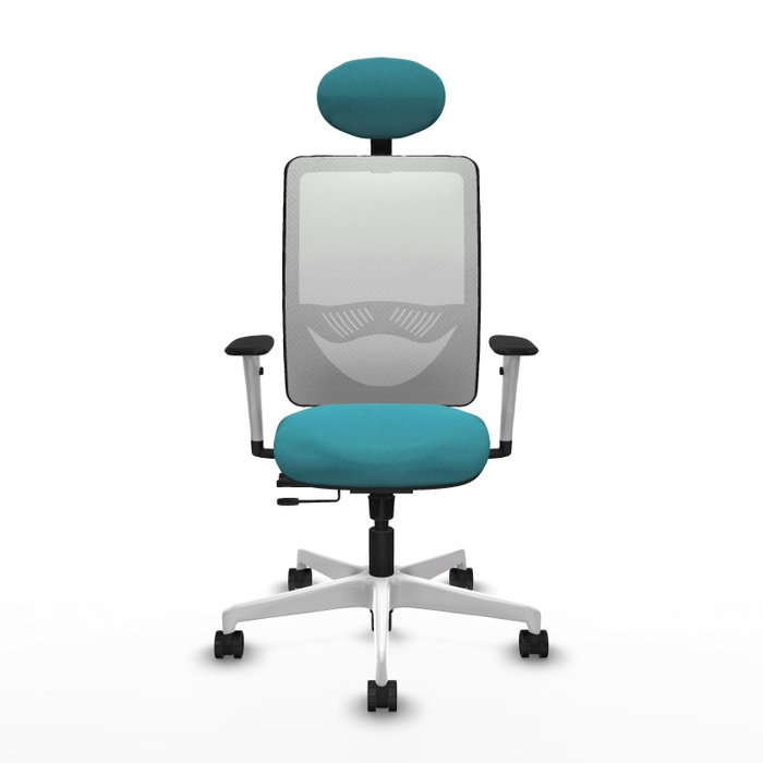 PIQUERAS Y CRESPO Silla de oficina Zulema con mecanismo Sincro/Traslack, Turquesa y Blanco PIQUERAS Y CRESPO Silla de oficina Zulema con mecanismo Sincro/Traslack, Turquesa y Blanco