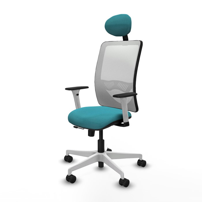 PIQUERAS Y CRESPO Silla de oficina Zulema con mecanismo Sincro/Traslack, Turquesa y Blanco PIQUERAS Y CRESPO Silla de oficina Zulema con mecanismo Sincro/Traslack, Turquesa y Blanco