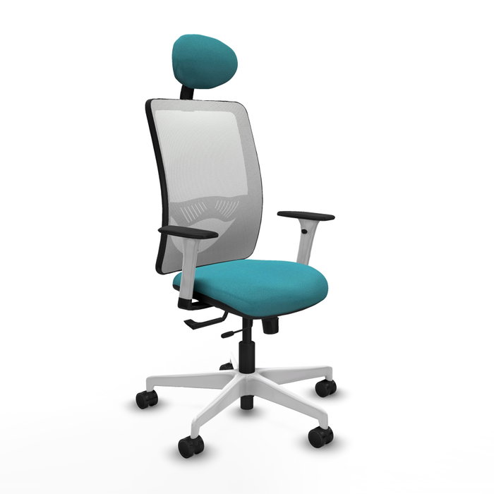 PIQUERAS Y CRESPO Silla de oficina Zulema con mecanismo Sincro/Traslack, Turquesa y Blanco PIQUERAS Y CRESPO Silla de oficina Zulema con mecanismo Sincro/Traslack, Turquesa y Blanco