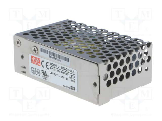 MEAN WELL RS-25-3.3 Alimentador de impulso de 25W y 3,3VDC