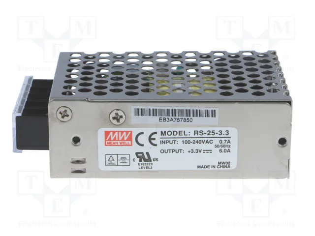 MEAN WELL RS-25-3.3 Alimentador de impulso de 25W y 3,3VDC