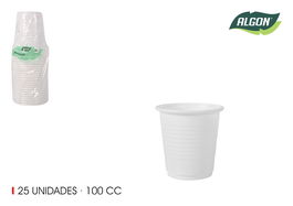 Algon Set 25 Vasos de Café de Plástico 100 cc (24 Unidades)