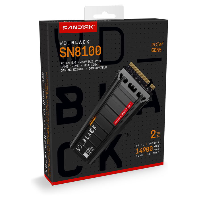 SanDisk WD_BLACK SN8100 SSD NVMe M.2 2280 2TB PCIe 5.0 x4 con Disipador de Calor - TLC 3D NAND SanDisk WD_BLACK SN8100 SSD NVMe M.2 2280 2TB PCIe 5.0 x4 con Disipador de Calor - TLC 3D NAND