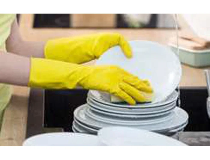 Blanca Guantes de Latex Satinados con Relieve Antideslizante sin Polvo Talla Mediana Pack 2 Unidades para Hostelería y Manipulación de Alimentos 305x4x110 mm