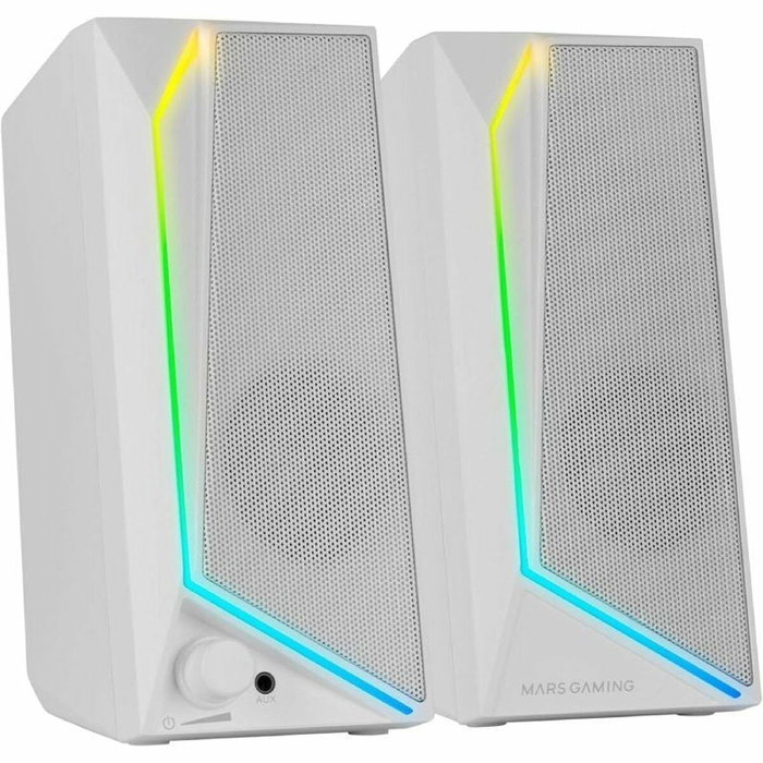 Mars Gaming MS72W Altavoces Gaming 2.0 RGB Blanco 15W RMS