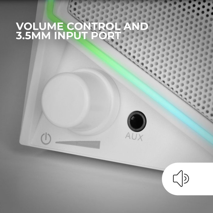 Mars Gaming MS72W Altavoces Gaming 2.0 RGB Blanco 15W RMS