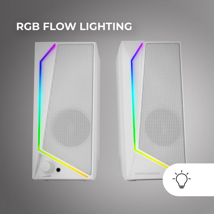 Mars Gaming MS72W Altavoces Gaming 2.0 RGB Blanco 15W RMS