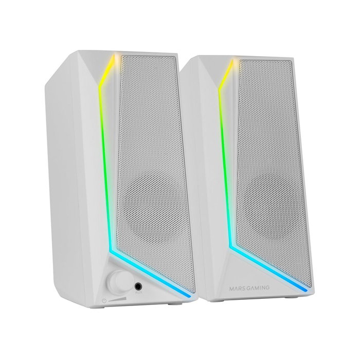 Mars Gaming MS72W Altavoces Gaming 2.0 RGB Blanco 15W RMS