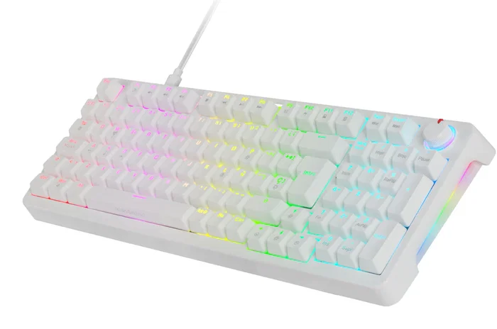 Mars Gaming MKPROWBES Teclado Mecánico Gaming MKPRO RGB, Switches Hot-Swap Blue, Formato Completo, Iluminación RGB, Conexión USB-C, Layout Español - Blanco