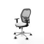 PIQUERAS Y CRESPO Silla de oficina Jorquera con mecanismo Sincro/Traslack, Blanco y Gris