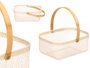 KINVARA Cesta Rectangular Beige con Asa de Bambú