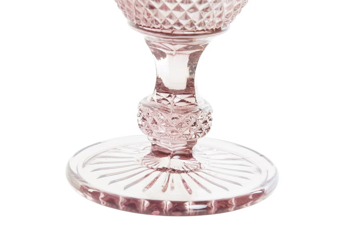 DKD Home Decor Copas de Cristal Grabado Rosa Diamond Garbo 240ml