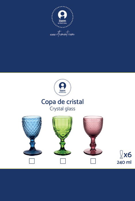 DKD Home Decor Copas de Cristal Grabado Rosa Diamond Garbo 240ml