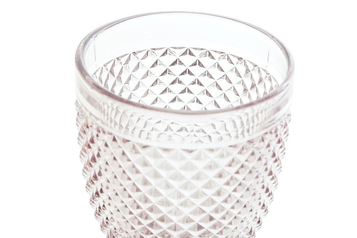 DKD Home Decor Copas de Cristal Grabado Rosa Diamond Garbo 240ml
