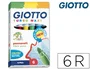 Giotto Rotulador Turbo Maxi Caja de 6 Colores Lavables con Punta Bloqueada y Gruesa