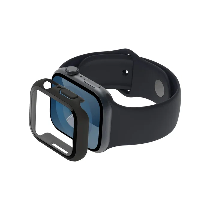 Belkin OVG003ZZBK-REV Protector de Pantalla de Vidrio Templado 9H Negro para Apple Watch Series 9/8/7/6/5/4/SE (41mm/40mm) - Resistente a Impactos y Rayones