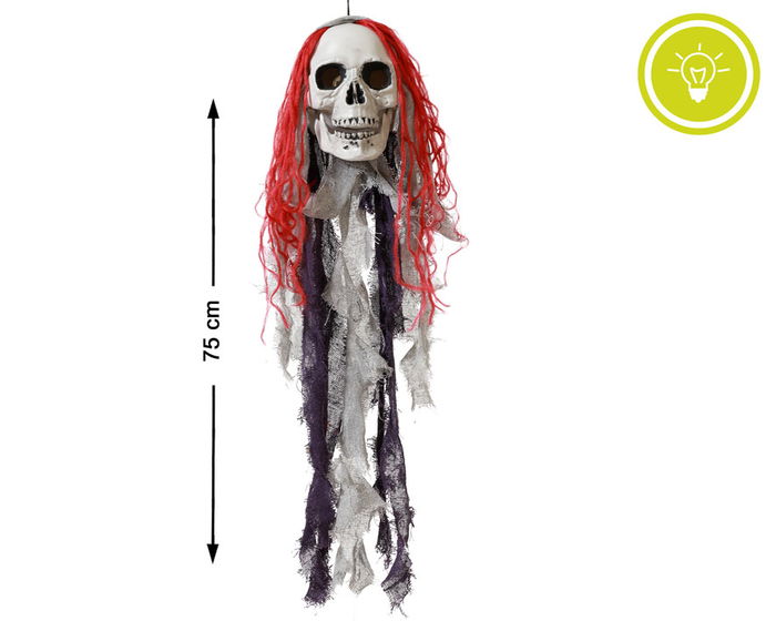 Calavera Colgante 75 cm Con Luz Roja Para Ambiente Macabro Terror Calavera Colgante 75 cm Con Luz Roja Para Ambiente Macabro Terror