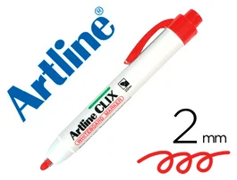 Artline EK-573A Rotulador para Pizarra Blanca Rojo Punta Retráctil Redonda 2 mm