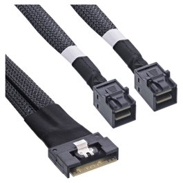InLine Cable Slim SAS SFF-8654 8i a 2x SFF-8643 1m