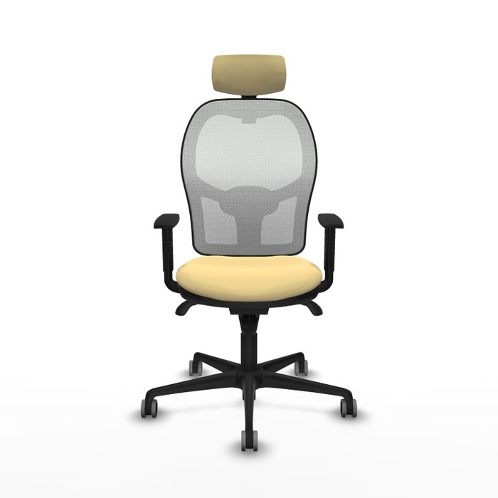 PIQUERAS Y CRESPO Silla de oficina Jorquera con mecanismo Sincro, crema y blanco PIQUERAS Y CRESPO Silla de oficina Jorquera con mecanismo Sincro, crema y blanco