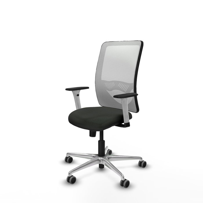 PIQUERAS Y CRESPO Silla de oficina Zulema con mecanismo Sincro, Tela Negra y Malla Blanca PIQUERAS Y CRESPO Silla de oficina Zulema con mecanismo Sincro, Tela Negra y Malla Blanca
