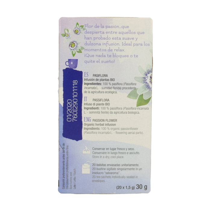 Santiveri SANAFLOR PASIFLORA BIO Infusión 20 bolsitas infusoras