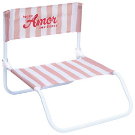Home Deco Factory Silla Playa Plegable Dolce Vita Rosa - Estructura Hierro, Textil Poliéster Hidrófugo para Exterior