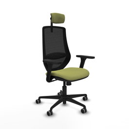 PIQUERAS Y CRESPO Silla de oficina Mardos con mecanismo Sincro, Verde oliva y Negro