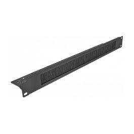 DeLOCK Regleta de cepillos para gestión de cables 19 pulgadas 1U negro