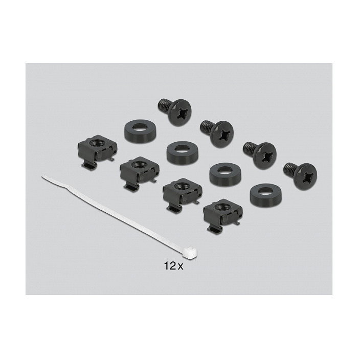 DeLOCK Regleta de cepillos para gestión de cables 19 pulgadas 1U negro