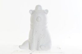 DKD Home Decor Lámpara de Sobremesa de Porcelana Oso Blanco