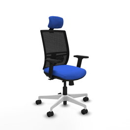 PIQUERAS Y CRESPO Silla de oficina Yunquera con mecanismo Sincro/Traslack, Azul y Negro