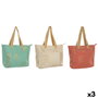 DKD Home Decor Surtido de 3 Bolsos de Algodón Boracay Verde, Coral y Beige