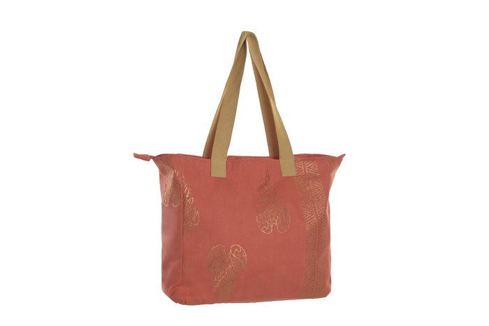 DKD Home Decor Bolso Mediterraneo Boracay Verde Coral 14 x 35 x 55 cm 3 Unidades